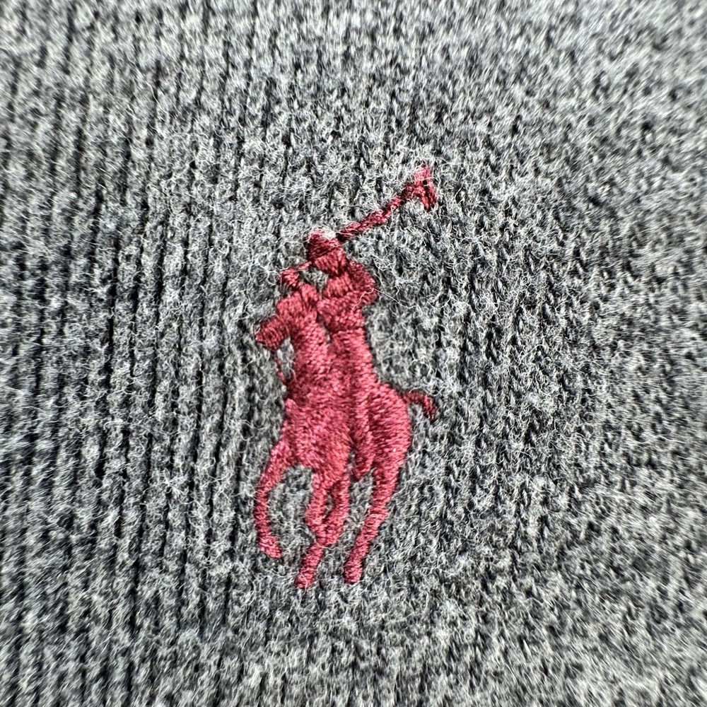 Polo Ralph Lauren Sweater Mens 2XLT Gray Pullover 1/4 Zip Cotton Mock Neck‎ Prep - Picture 7 of 10